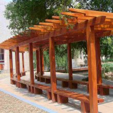 【防腐木廊架弧形轉角葡萄架景區木質花架景觀工程廠家圖片】防腐木廊架弧形轉角葡萄架景區木質花架景觀工程廠家